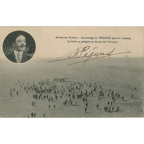 Adolphe Pegoud Signed Photograph French aviator (1889‚Äì1915) who earned a place&hellip;