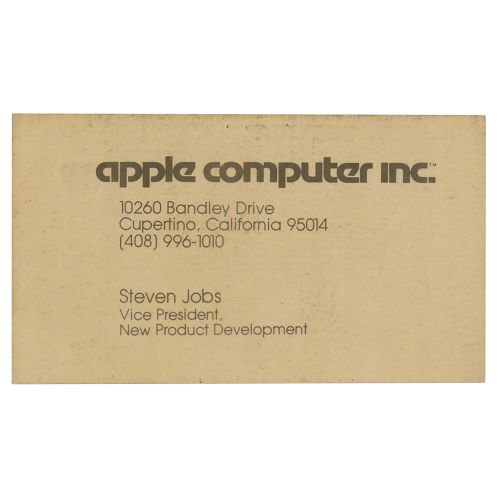 Steve Jobs Apple Business Card (c. 1979) Rare carte de visite d'Apple Computer, &hellip;