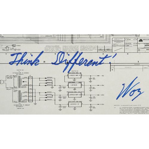 Steve Wozniak and Ron Wayne Signed Apple-1 Schematic Printed reproduction of an &hellip;