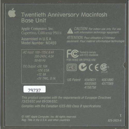 Apple Twentieth Anniversary Macintosh (TAM) Exemple recherché de l'édition limit&hellip;