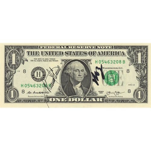 Steve Wozniak and Ronald Wayne Signed One-Dollar Bill Billete de un dólar de la &hellip;