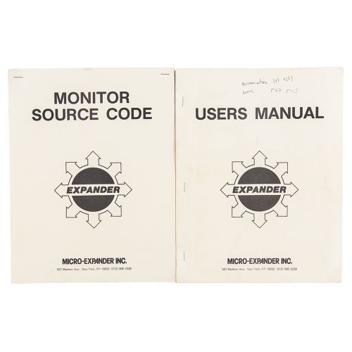Lee Felsenstein's (2) Expander Manuals (c. 1981) 两本Expander手册来自个人电脑先驱Lee Felsens&hellip;