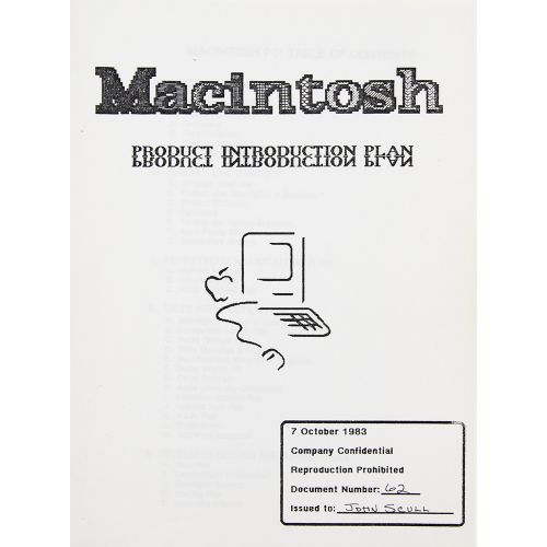 Apple: 1983 Macintosh Introduction Plan and Logo Leaflet 原始螺旋式装订的 "Macintosh产品介绍&hellip;