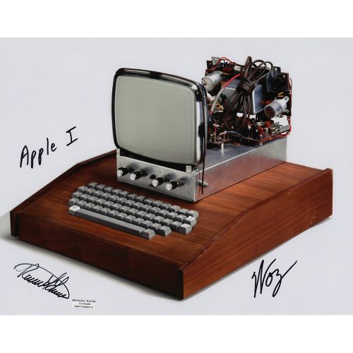 Steve Wozniak and Ron Wayne Signed Photograph 苹果-1电脑的彩色缎面照片，由苹果公司的两位联合创始人 "史蒂夫-沃&hellip;
