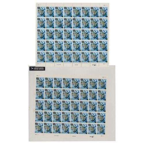Douglas Engelbart Signed Stamp Block Kompletter Block von vierzig 32-Cent-Briefm&hellip;