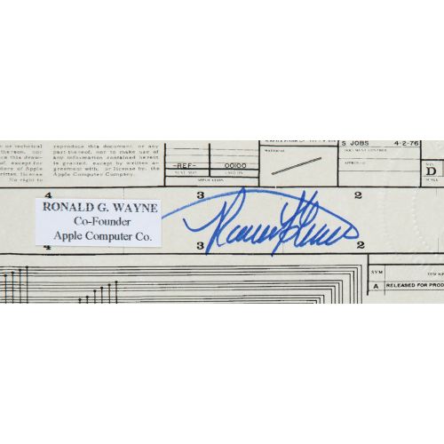 Steve Wozniak and Ron Wayne Signed Apple-1 Schematic Printed reproduction of an &hellip;