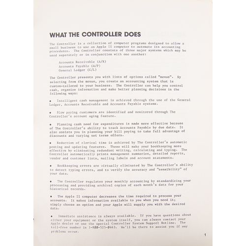 Apple: The Controller Software and User Manual Non comune raccoglitore originale&hellip;