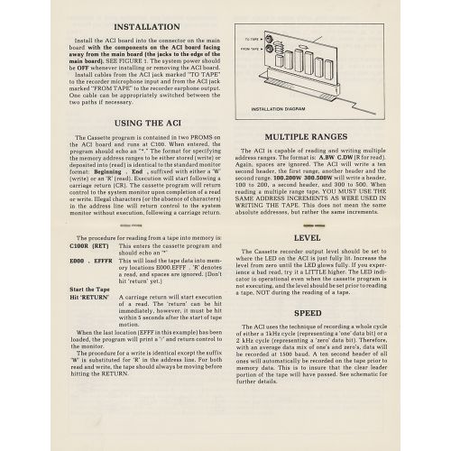 Steve Jobs: Original 1976 Apple-I Cassette Interface Manual Escaso manual de usu&hellip;