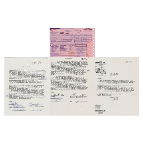 Bill Gates Document Signed 重要的DS，签名为 "威廉-H-盖茨"，一页，8.5 x 11，1988年4月30日。盖茨同意发布他于19&hellip;