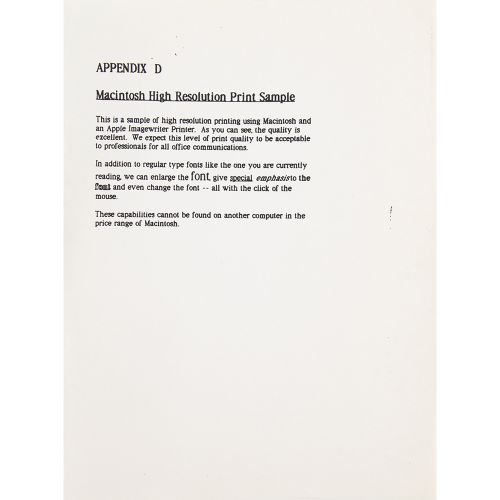 Apple: 1983 Macintosh Introduction Plan and Logo Leaflet Piano originale di intr&hellip;