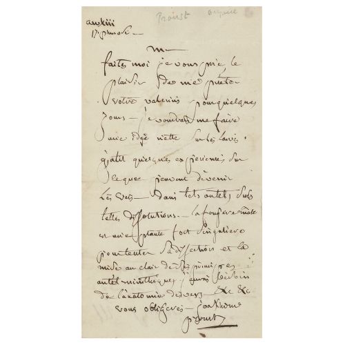 Joseph Louis Proust Autograph Letter Signed ALS en franÃ§ais, signÃ© Â" Proust Â&hellip;