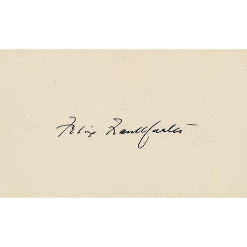 Felix Frankfurter Signature 在一张5×3的白色卡片上有整齐的墨水签名："费利克斯-法兰克福特"。状态非常好。