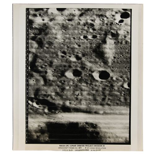 Lunar Orbiter III Oversized Photograph Original vintage glossy 20 x 22.75 silver&hellip;