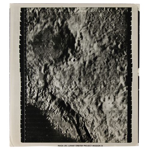 Lunar Orbiter III Oversized Photograph Original vintage glossy 20 x 22.25 silver&hellip;