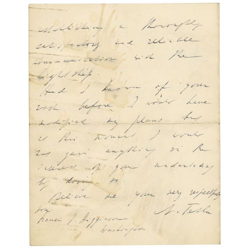 Nikola Tesla Autograph Letter Signed ALS signed ‚ÄúN. Tesla,‚Äù four pages on tw&hellip;