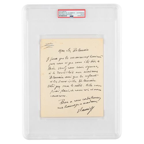 Maurice de Vlaminck Autograph Letter Signed Artiste français (1876-1958) et memb&hellip;