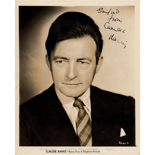 Claude Rains Signed Photograph Photo publicitaire 8 x 10 de Warner Bros., signée&hellip;
