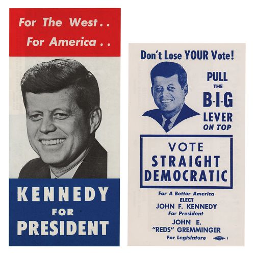 John F. Kennedy (2) Campaign Handbills Due volantini della campagna presidenzial&hellip;