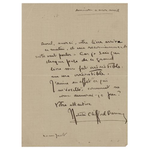 Natalie Clifford Barney Autograph Letter Signed Raro ALS en francés, una página,&hellip;