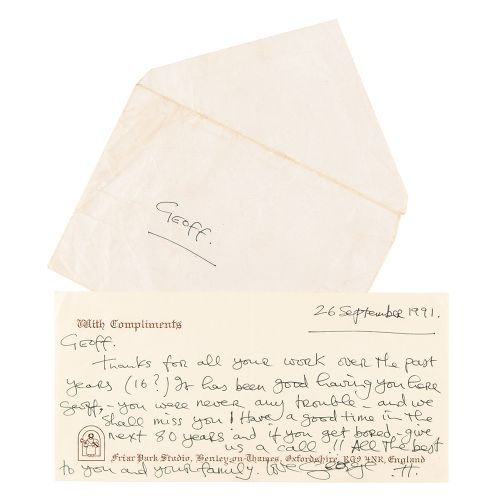 Beatles: George Harrison Autograph Letter Signed to His Retiring 'Friar Park' Ga&hellip;
