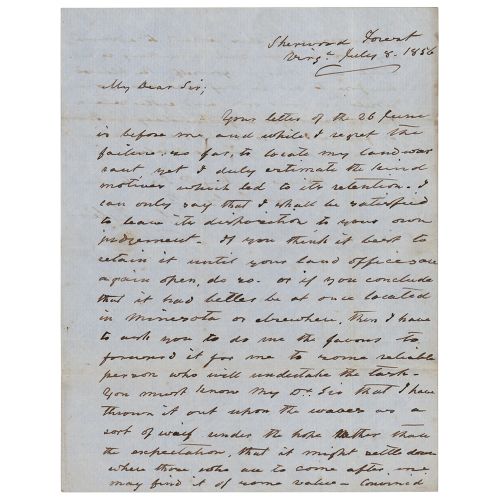 John Tyler Autograph Letter Signed with Free-Franked Address Panel ALS, une page&hellip;