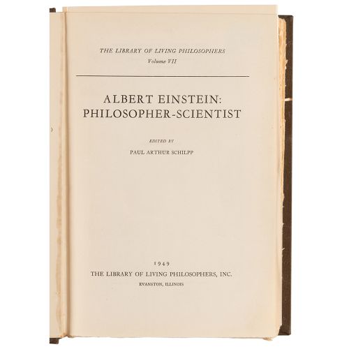 Albert Einstein Signed Book - Philosopher-Scientist: Volume VII of the Influenti&hellip;