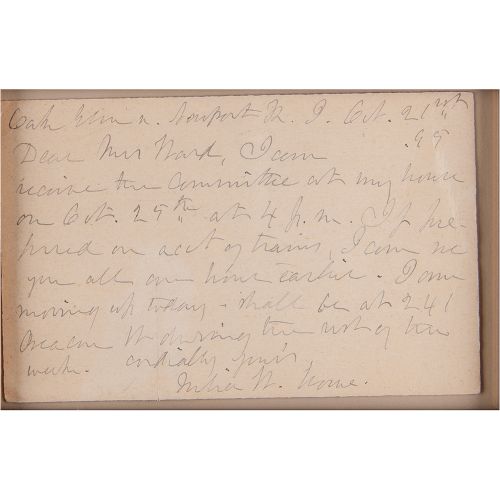 Julia Ward Howe Autograph Letter Signed Auteur, suffragette, dramaturge, poète e&hellip;
