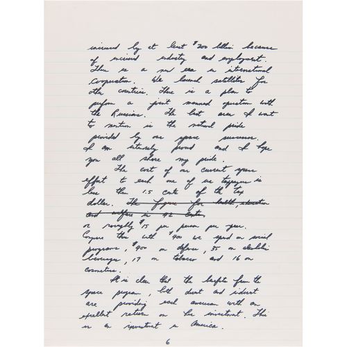 Jim Irwin Handwritten 'Labor Day' Speech from the Apollo 15 Post-Flight Tour Dis&hellip;