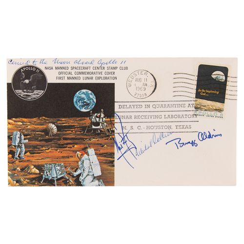 Apollo 11 Flown Crew-Signed 'Type 1' Cover Étonnante enveloppe postale Apollo 11&hellip;