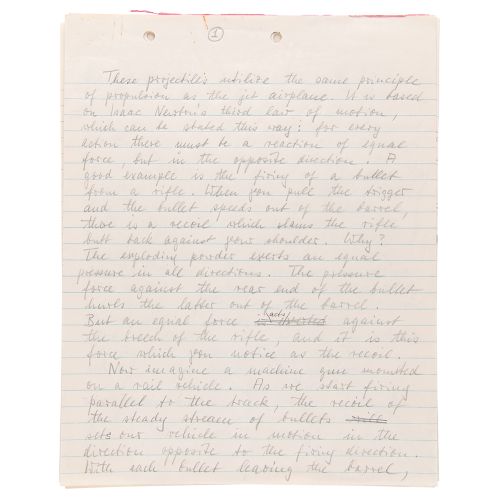 Wernher von Braun Handwritten Manuscript on Rocket Propulsion and Atomic Energy &hellip;