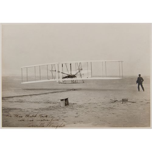 Orville Wright Signed Photograph of Man's First Flight - Presented to His Longti&hellip;