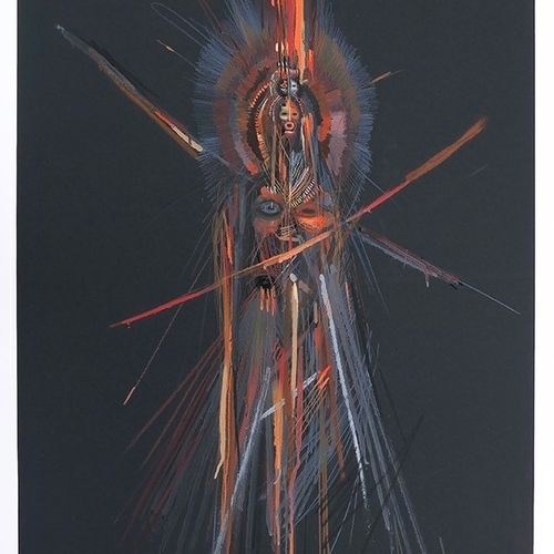 Stéphane Carricondo " Chaman "
 70 x 100 cm 
 Techniques mixtes sur papier d’art&hellip;