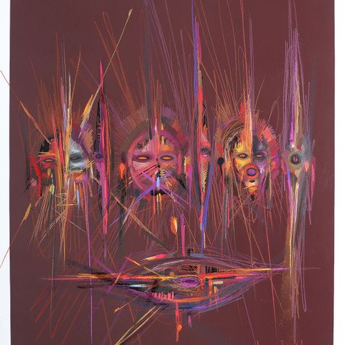 Stéphane Carricondo " Ancetres "
 70 x 100 cm
 Techniques mixtes sur papier d’ar&hellip;