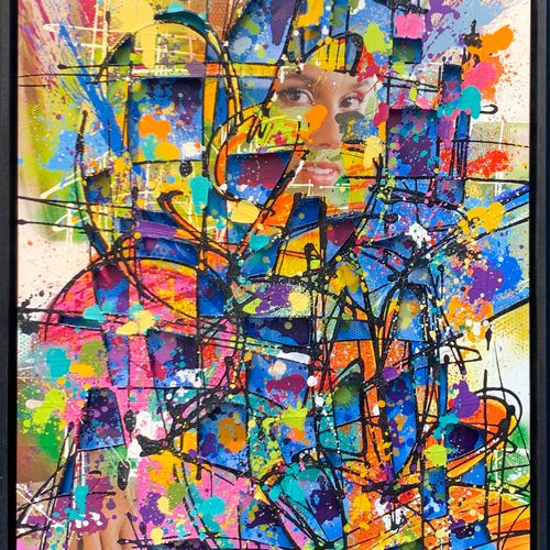 NEBAY Paint's Keys, 2019, acrilico e inchiostro spray su tela, 130 × 97 cm. Senz&hellip;