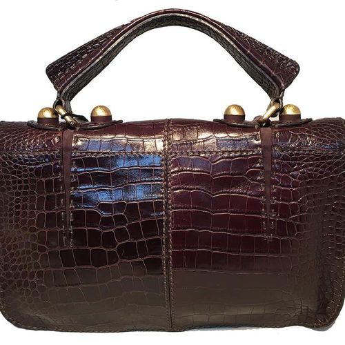 Rare Limited Edition Fendi Brown Alligator and Mink Fur Satchel Handbag Rare sac&hellip;