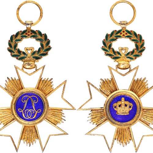 Belgium Order of the Crown Grand Cross Set 1897 Barac# 202-203, vgAg ; BS 98x91 &hellip;
