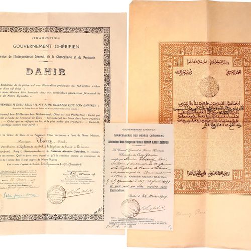 Morocco Order of Ouissam Alaouite Commander Set III Class with Docs 1919 Barac# &hellip;