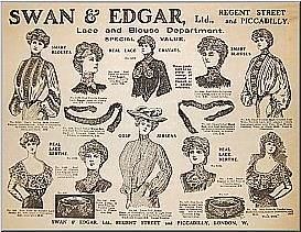 Aplicación de encaje antiguo Swan & Edgar (Inglaterra) c. 1910 Appliqué de dente&hellip;