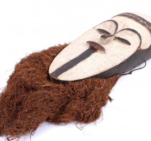 Null Máscara africana de madera, Fang, Gabón, l.60 cm