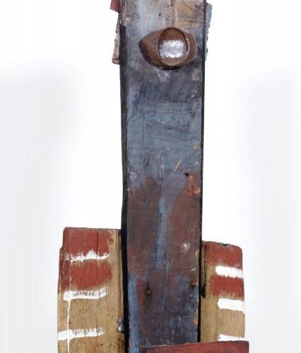 Null Hanneke Dikboom (Drachten 1942), "Stoelobject", sculpture en bois peinte à &hellip;