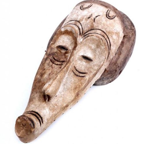 Null Afrikanische Holzmaske, Fang, Gabun, L.58 cm