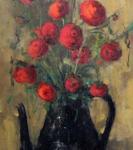 Null Und. Signed, Flower Still Life, oil on canvas, 44 x 36 cm.