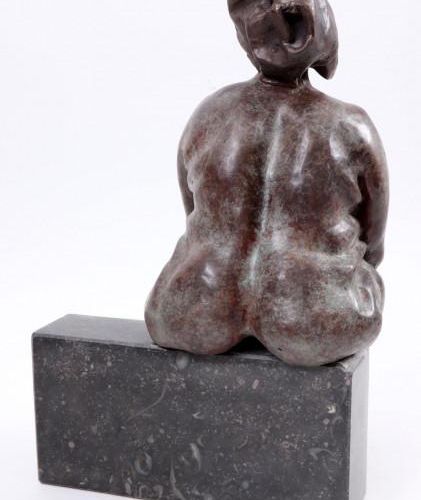 Null Jos van Onna, bronze sculpture titled Mater resting on hard stone base, h.3&hellip;