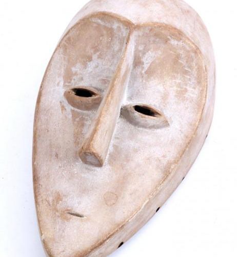 Null 非洲木制面具，方，加蓬，长.34厘米