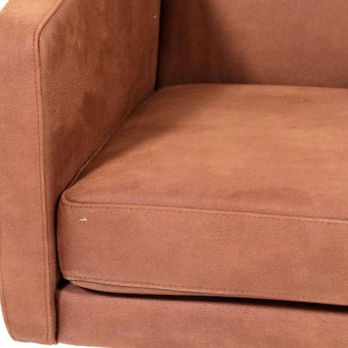 Null Two brown upholstered swivel chairs