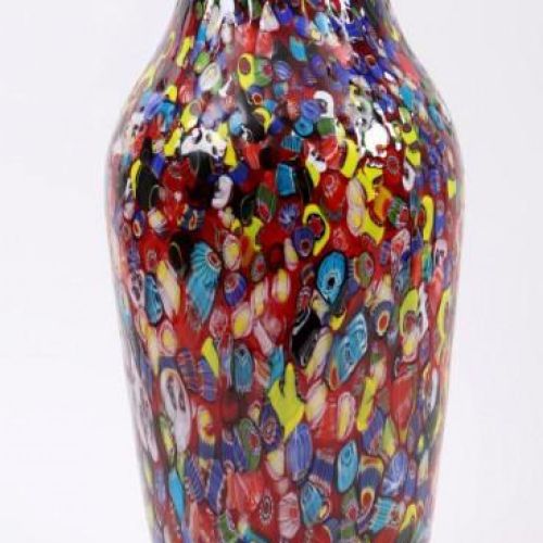 Null Vase en verre de style Millefiori, h.44 cm.