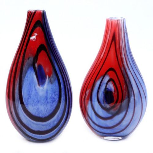 Null Ensemble de vases en verre multicolores, h.30 cm