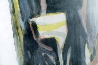 Null Bram van Velde, Abstrakt, Farblithographie, Nr.9/80, 54 x 37 cm.