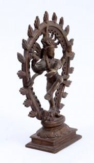 Null Oude bronzen beeld Shiva Nataraja, h.17 cm.