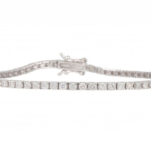 Null A DIAMOND LINE BRACELET, the brilliant cut diamonds mounted in 18ct white g&hellip;